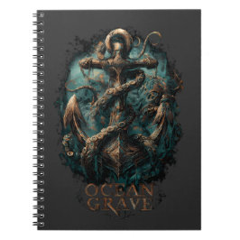 Hav Grav Kraken Ankar Mörk Fantasy Anteckningsbok