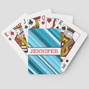 Hav-Inspirerade blått-/kricka-/Aquarandar + Namn Casinokort