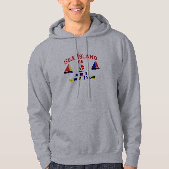 Hav Island-GA. Sweatshirt Med Luva (Framsida)