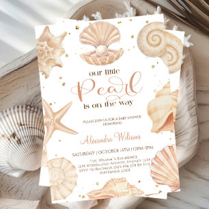 Hav liten pärl baby shower inbjudningar