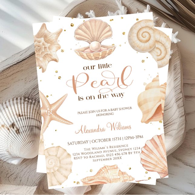 Hav liten pärl baby shower inbjudningar (Skapare uppladdad)