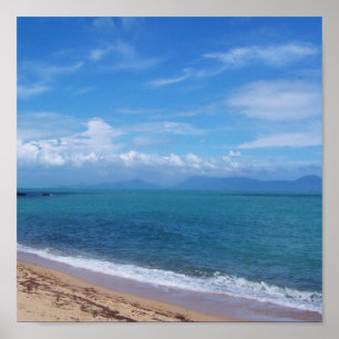 hav, natur, vatten, himlar, resande, strand, poster
