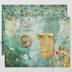 Hav Ocean Naustisk Undervattens Teal Scrapbok Papp