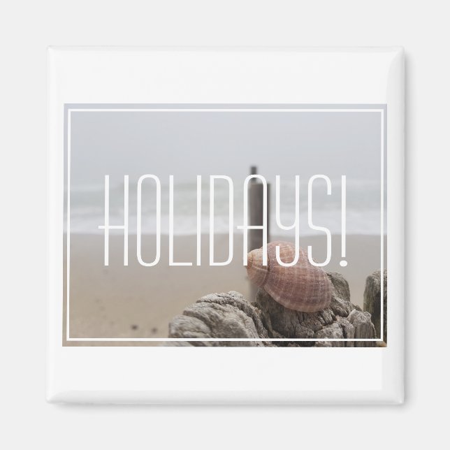 Hav Ocean Skal Vågor Semester Magnet (Framsidan)