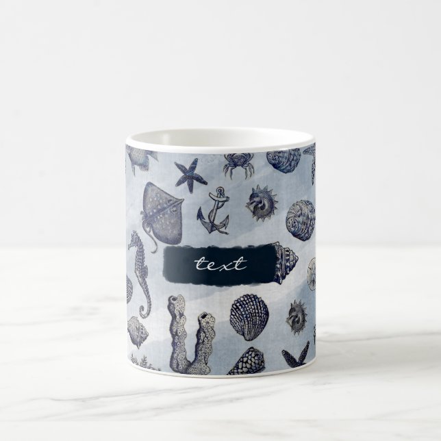 Hav Oceanliv Marin Snigelskal Strand Kaffe Mugg (Center)