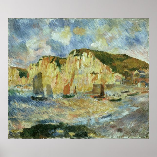 Hav och Klippor av Pierre Renoir, Vintage Fine Art Poster (Framsidan)
