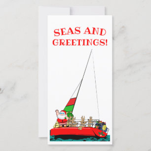 Hav och nautisk julkort för hälsningar