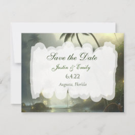 Hav och palmer Trankil Bröllop Save the Dates Inbjudningar