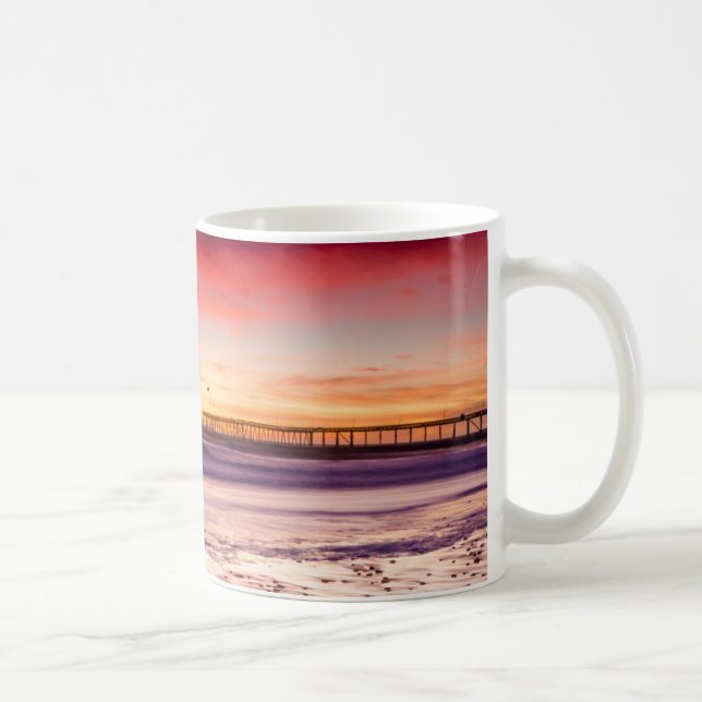 Hav och pir vid solnedgång, CA Kaffemugg (Höger)