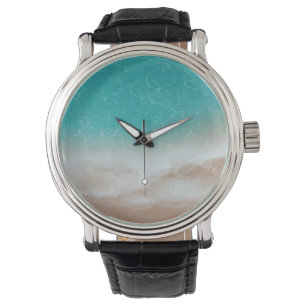 Hav och strand från ovan cool abstrakt konst armbandsur