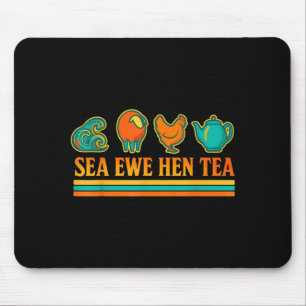 Hav Öget Höna Te Roligt Puns Skämt Retro Stil Musmatta