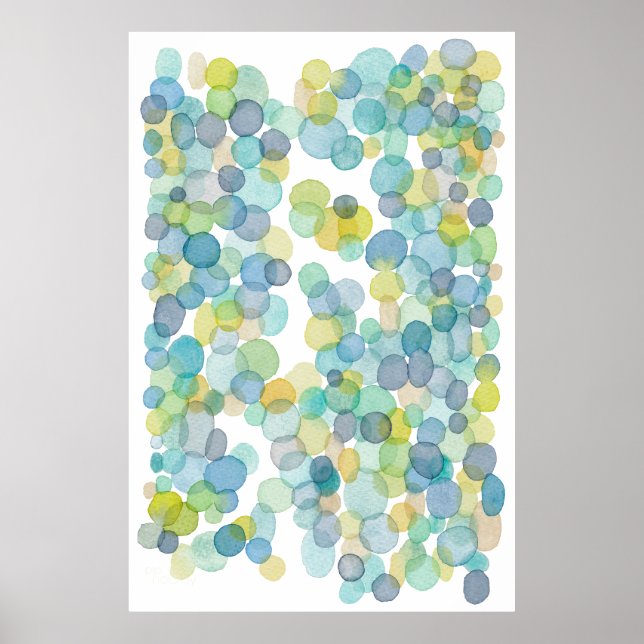 Hav Reflekterar Akvarell Konstnär Målningstryck Poster (Framsidan)