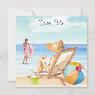 *~* Hav Sand Sol Strand AR29 Generisk VALFRI HÄNDE Inbjudningar