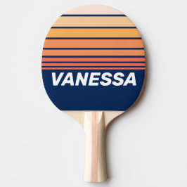 Hav Sol Fall Horisont Randning med Namn Pingisracket