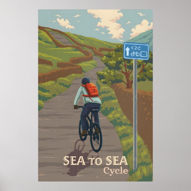 Hav till hav C2C cykelresa längs kusten Poster (Framsidan)