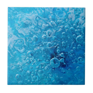 Hav Under - abstrakt blått bubblar Kakelplatta