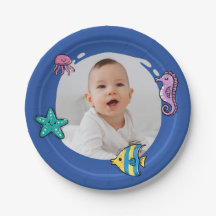 Hav Under Havet Blå 1-års Födelsedagsfoto