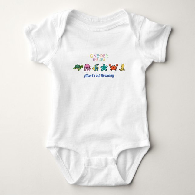 Hav Under Havet Blå Födelsedag  T Shirt (Framsida)