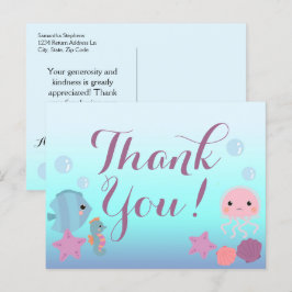 Hav Under Havet Djur Baby Shower Tackkort Vykort