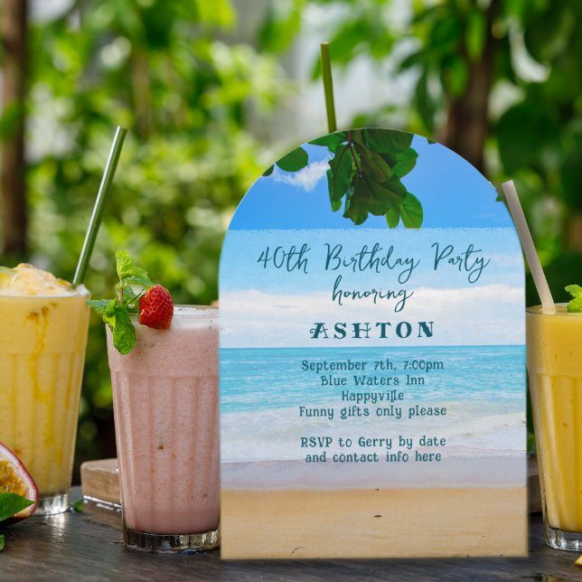 Hav utsikt vuxen födelsedagsfest inbjudningar (Skapare uppladdad)