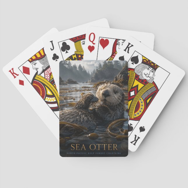 Hav utter Kelp Skog DJUR Poker Casinokort (Baksidan)