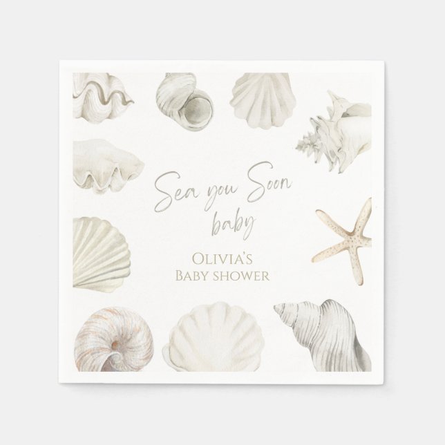 Hav vi ses snart baby shower pappersservett (Framsidan)