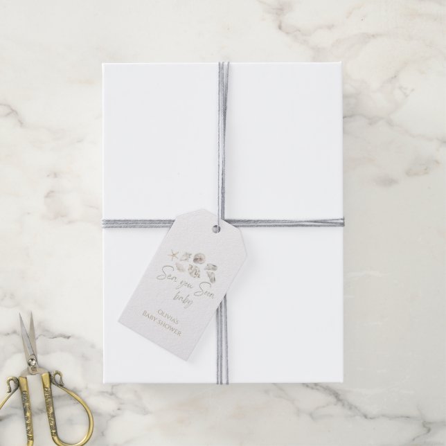 Hav vi ses snart baby shower presentetikett (Med Snöre)