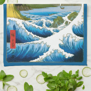Hav vid Satta i Suruga-provinsen av Ando Hiroshige Kökshandduk