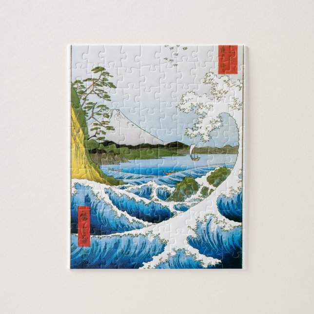 Hav vid Satta i Suruga provinsen av Ando Hiroshige Pussel (Vertikal)