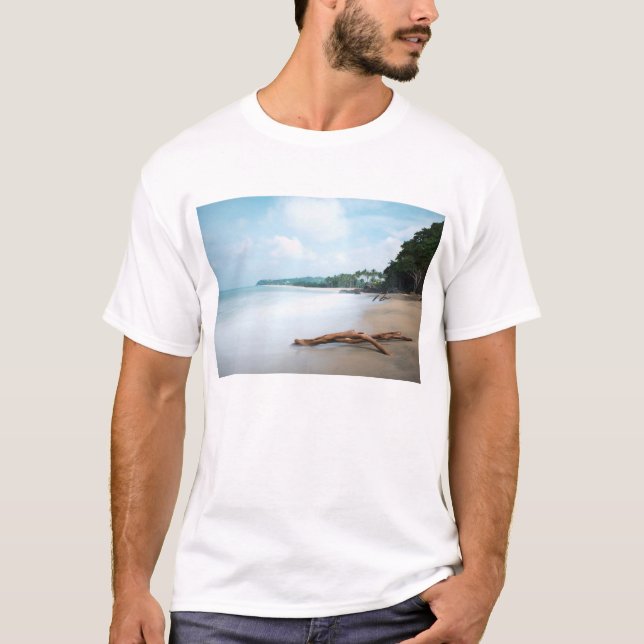 Hav vinkar på sandig strand tee (Framsida)