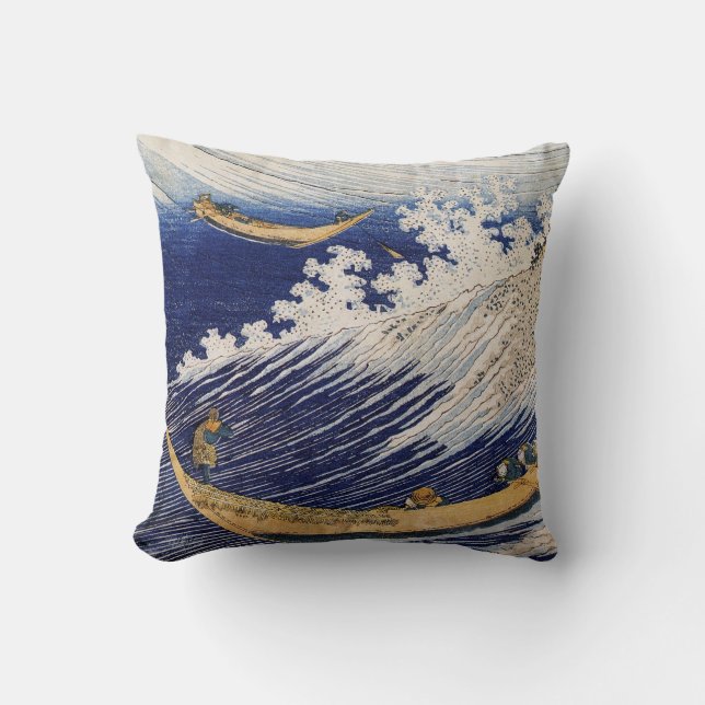 Hav vinkar vid Katsushika Hokusai Kudde (Framsida)