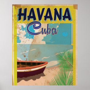 Havana affisch för Kubavintagesemester