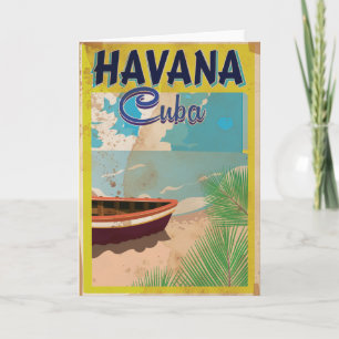 Havana affisch för Kubavintagesemester Helgkort