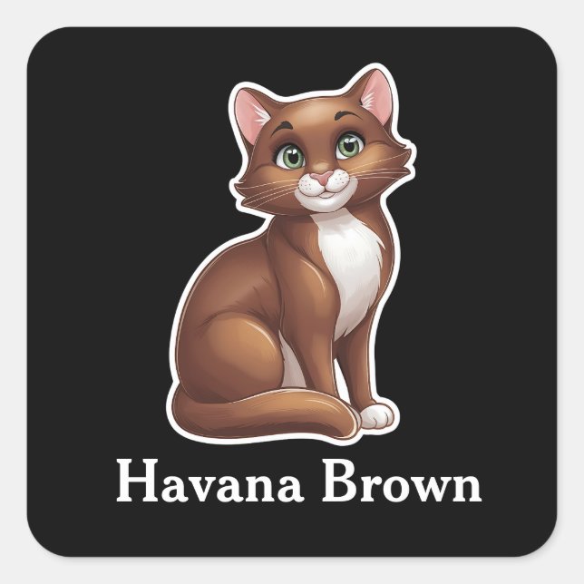 Havana Brown Fyrkantigt Klistermärke (Framsida)