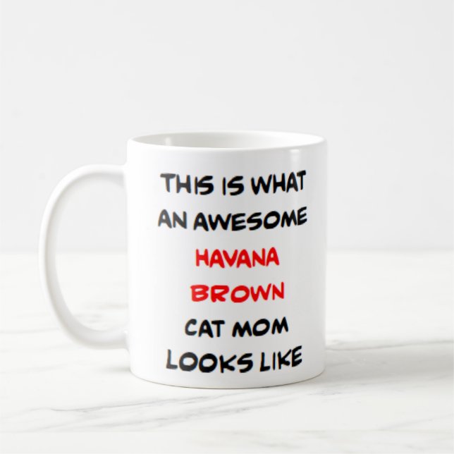havana brown katt mamma, fantastisk kaffemugg (Vänster)