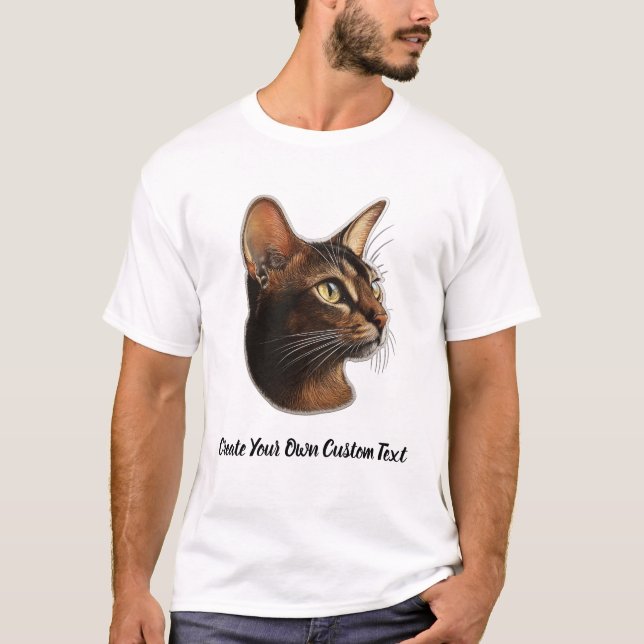 Havana Brown Katt Skapa din egen anpassade text  T Shirt (Framsida)