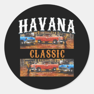 Havana Classic - Cuban Vintage bil Art Runt Klistermärke