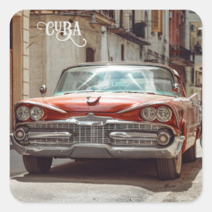 Havana CUBA Car Fyrkantigt Klistermärke