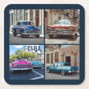 Havana CUBA Cars Underlägg Papper Kvadrat