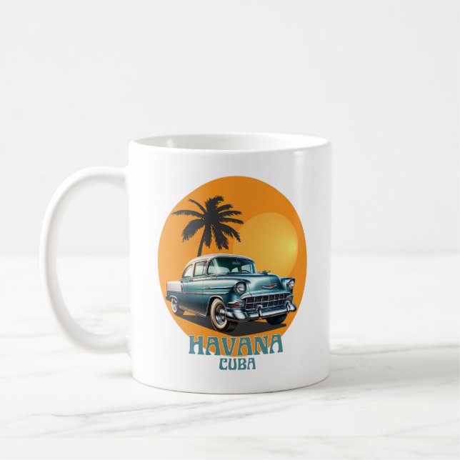 Havana Cuba Classic Cars Kaffemugg (Vänster)