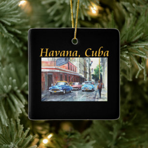 Havana Cuba Floridita Art Julgransprydnad Keramik