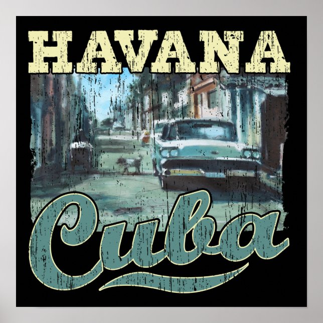 Havana Cuba Graffiti Street Art - Kärlek Habana Poster (Framsidan)