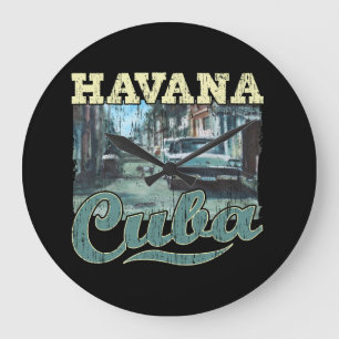 Havana Cuba Graffiti Street Art - Kärlek Habana Stor Klocka