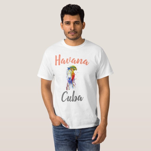 havana cuba, Parrot T Shirt (Hel framsida)