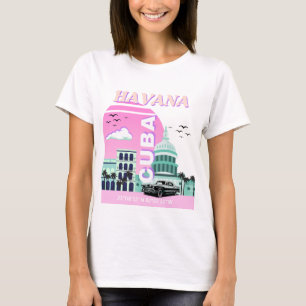 Havana Cuba Rosa Travel Art T Shirt