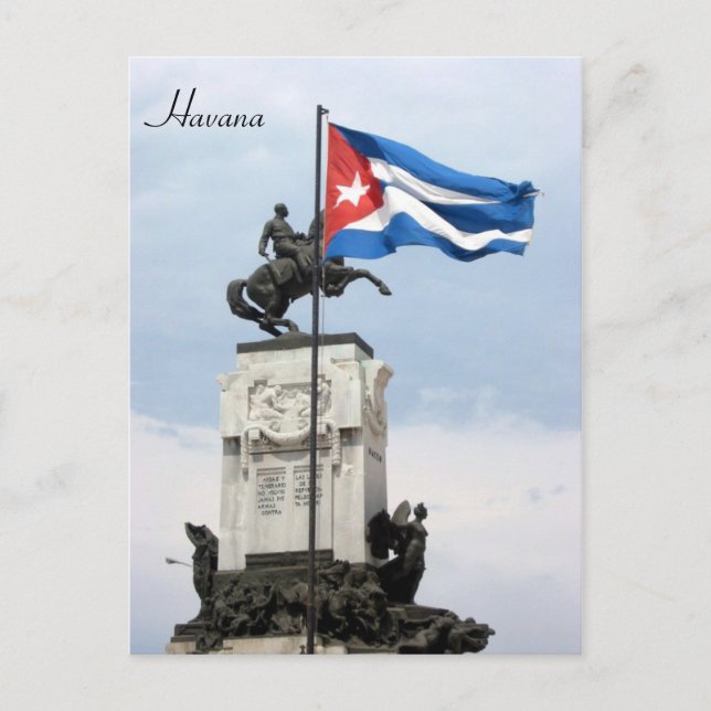 havana flagga staty vykort (Framsida)