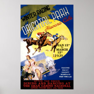 Havana Horse Tävla Vintage resor Poster