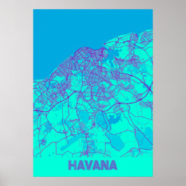 Havana - Kuba Galaxy City Karta Poster