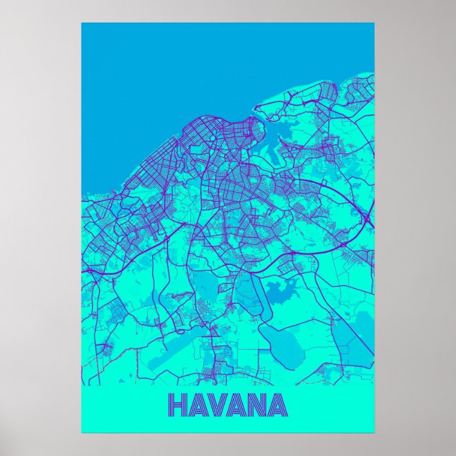 Havana - Kuba Galaxy City Karta Poster (Framsidan)