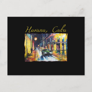 Havana Kuba - Habana Vieja Natt Scen Vykort